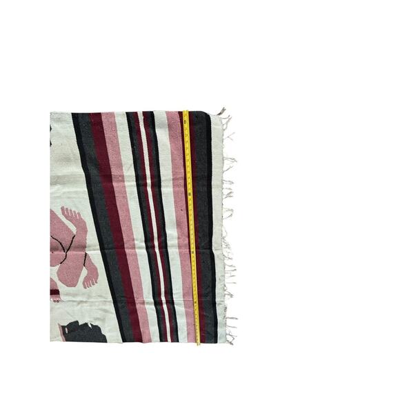 Southwestern Tapestry Blanket Art Hand Woven (?) Fringe Wall Hanging Rug READ - Picture 4 of 9